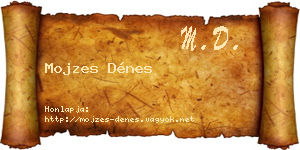 Mojzes Dénes névjegykártya
