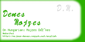 denes mojzes business card